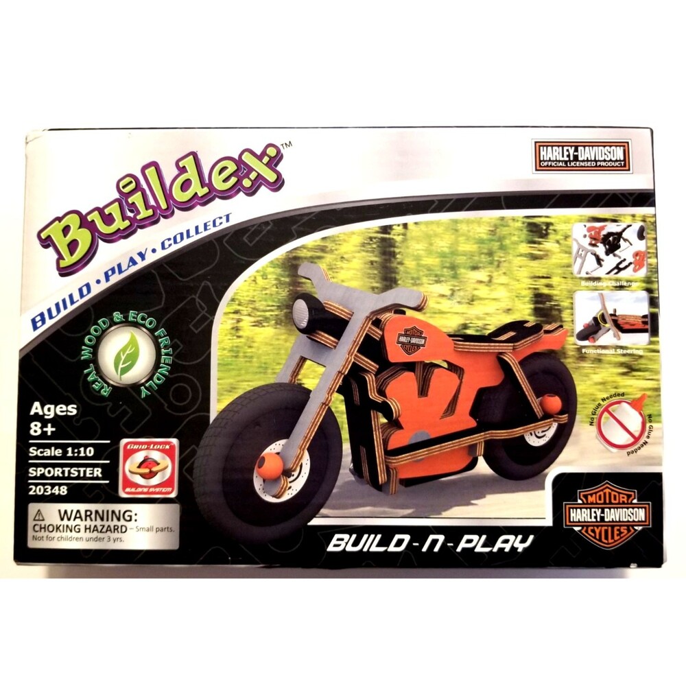 Buildex Harley Davidson Sportster Build Collect Kit Wood 1:10 Scale No Glue